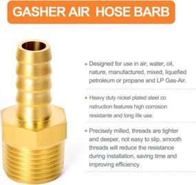 img 2 attached to GASHER 10 Piece Air Hose Fittings Set With Hose Barb And Pipe Adapter - 3/8" Barb X 3/8" MNPT - Includes 10 Hose Clamps