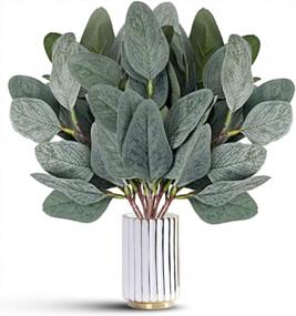 img 4 attached to Stylish And Realistic Artificial Eucalyptus Stems For Home And Event Decor - Set Of 12 By JINRUCHE