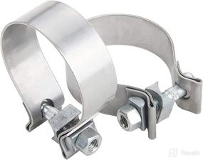 img 1 attached to 🔧 High-Quality 3" Stainless Steel Exhaust Band Seal Clamps - Set of 2 for Muffler Pipes & Exhaust Tip Connect