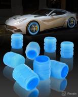 glow in the dark tire valve stem caps - set of 8 fluorescent auto air caps for cars, suvs, motorcycles, and bicycles - universal car accessories логотип