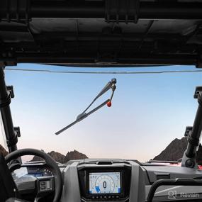 img 3 attached to 🧼 Kemimoto Hand Operated UTV Windshield Wiper Kit - Manual Windshield Wiper for Hard Coated or Glass Windshields - Compatible with RZR Ranger General Maverick X3 Commander Defender Pro Golf Cart