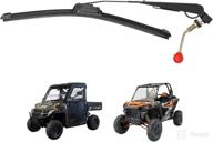 🧼 kemimoto hand operated utv windshield wiper kit - manual windshield wiper for hard coated or glass windshields - compatible with rzr ranger general maverick x3 commander defender pro golf cart logo