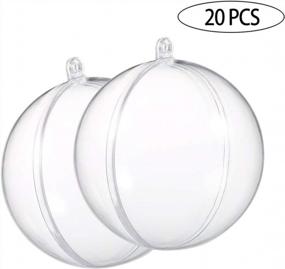 img 3 attached to Auihiay 20 Pack 80Mm Christmas Clear Ornaments Ball And Various Accessories For DIY Christmas Tree Balls Baubles Holiday Wedding Party Home Decorations