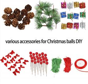 img 2 attached to Auihiay 20 Pack 80Mm Christmas Clear Ornaments Ball And Various Accessories For DIY Christmas Tree Balls Baubles Holiday Wedding Party Home Decorations