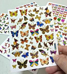 img 2 attached to 🦋 Butterfly003: Glitter Gold Metallic Foil Reflective Craft Stickers - 6 Unique Sheets for Scrapbooking, Cards, and Albums