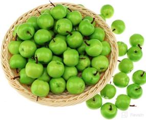 img 1 attached to 🍏 Gresorth 30pcs Mini Artificial Green Apple Decoration: Realistic Fake Fruit for Home, Party, Kitchen, and Food Displays - 3.5 cm