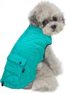 warm and stylish cotton winter coat for small dogs - windproof pet clothing perfect for cold weather walking, hiking, and travel - cozy puppy jacket in cute lake blue - size xl logo