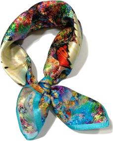 img 2 attached to Shanlin Premium Mulberry Square Butterfly Women's Accessories and Scarves & Wraps