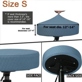 img 3 attached to BUYUE Bar Stool Cover, Luxury Fabric Round Crease-Resistant Stretchy Washable Jacquard Dustproof Slipcover 12-14 Inch Diameter S-Sky Blue 1 Count