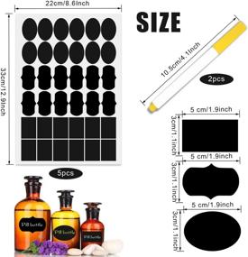 img 3 attached to Reusable Chalkboard Stickers For Jars, Containers, And Canisters - Pack Of 180 Premium Pantry And Storage Labels With 2 Erasable Chalk Markers (White/Yellow)