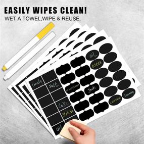 img 2 attached to Reusable Chalkboard Stickers For Jars, Containers, And Canisters - Pack Of 180 Premium Pantry And Storage Labels With 2 Erasable Chalk Markers (White/Yellow)