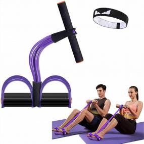 img 4 attached to 6-Tube Elastic Yoga Pedal Puller Resistance Band For Full Body Workout - Natural Latex Tension Rope Fitness Equipment For Abdomen, Waist, Arms, Legs, And Slimming Training