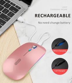 img 2 attached to Experience Wireless Convenience With Uiosmuph G12 USB Optical Mouse - Rose Gold
