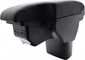 img 4 attached to Leather Armrest For Nissan Juke ESQ 2011-2019: Car Storage, USB Interface & Modification