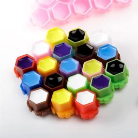 img 1 attached to 🍯 Honeycomb Shape Tattoo Ink Caps: Spliceable Cups for Precise Linework - Anti-Rollover Spill Protection