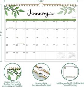 img 1 attached to 2023-2024 Wall Calendar - 2 Yearly, 14.8'' X 11.5'', Twin-Wire Binding, Large Blocks With Julian Dates For Home & Office Planning