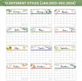 img 2 attached to 2023-2024 Wall Calendar - 2 Yearly, 14.8'' X 11.5'', Twin-Wire Binding, Large Blocks With Julian Dates For Home & Office Planning