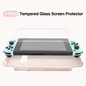 img 3 attached to Tomtoc Nintendo Switch Protective Case Bundle - Liquid Silicone Grip Cover With Shock-Absorption, Detachable Joy-Con Support, 2 Screen Protectors, And Switch Stand