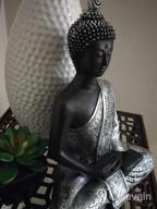 img 1 attached to 6" Black Polystone Buddha Sculpture With Engraved Carvings And Relief Detailing - Deco 79 review by Leah Griffin