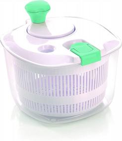 img 4 attached to Green Fissman Salad Spinner For Efficient Washing And Drying Of Lettuce, Vegetables, And Fruits