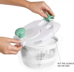 img 2 attached to Green Fissman Salad Spinner For Efficient Washing And Drying Of Lettuce, Vegetables, And Fruits