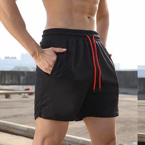 img 3 attached to Hosamtel Sports Shorts For Men,Men'S Gym Workout Shorts Quick Dry Bodybuilding Athletic Shorts Running Jogging Training With
