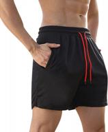 hosamtel sports shorts for men,men's gym workout shorts quick dry bodybuilding athletic shorts running jogging training with logo