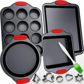 img 4 attached to Upgrade Your Baking Game With Premium Non-Stick Bakeware Set Of 4, BPA Free & Heavy Duty Carbon Steel Material For Perfectly Baked Delights