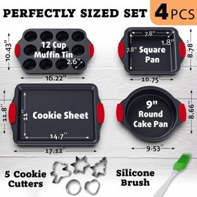img 2 attached to Upgrade Your Baking Game With Premium Non-Stick Bakeware Set Of 4, BPA Free & Heavy Duty Carbon Steel Material For Perfectly Baked Delights