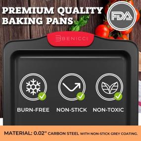 img 3 attached to Upgrade Your Baking Game With Premium Non-Stick Bakeware Set Of 4, BPA Free & Heavy Duty Carbon Steel Material For Perfectly Baked Delights