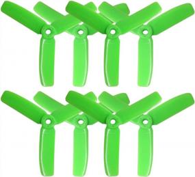 img 1 attached to RAYCORP 4040 3-Blades 4X4X3 Propellers. 16 Pieces (8CW, 8CCW) Black & Green 4-Inch Tri Blades Mini Quadcopter & Multirotor Props + Battery Strap