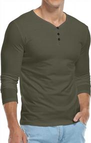 img 3 attached to Men'S Long Sleeve Henley T-Shirt - KUYIGO Cotton Buttons Placket Plain Shirt