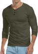 men's long sleeve henley t-shirt - kuyigo cotton buttons placket plain shirt logo
