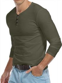 img 2 attached to Men'S Long Sleeve Henley T-Shirt - KUYIGO Cotton Buttons Placket Plain Shirt