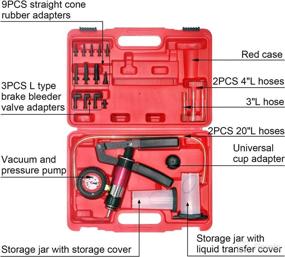 img 3 attached to 🔧 YSTOOL Handheld Vacuum Brake Fluid Bleeder Kit with Pressure Gauge - Clutch, Power Steering, Oil Change & Motorcycle Bleeding Set - Jar Adapters Included for Auto Car Truck