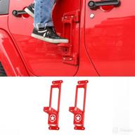 🔑 red folding door hinge step foot peg pedal - easy rooftop access for jeep wrangler jk jku jl jlu (2 pack, 2007-2018) логотип