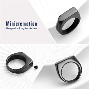 img 2 attached to Cremation Jewelry For Ashes Geometry Simple Style Memorial Urn Ring Fill Kit Keepsake Cremation Ring Men'S Ashes Holder