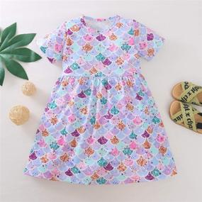 img 1 attached to YIRONGWANG Casual Sleeve Floral Printed Girls' Clothing : Dresses