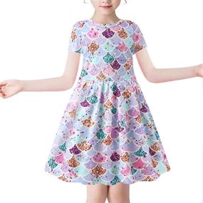 img 3 attached to YIRONGWANG Casual Sleeve Floral Printed Girls' Clothing : Dresses