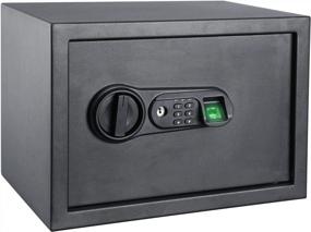 img 4 attached to KYODOLED Small Home Security Safe With Biometric Fingerprint Lock,Deluxe Electronic Digital Code Safe Box Wall Or Floor Mount,0.75 CF Black,13.8 X 9.8 X 9.8 Inches
