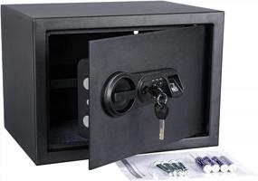 img 3 attached to KYODOLED Small Home Security Safe With Biometric Fingerprint Lock,Deluxe Electronic Digital Code Safe Box Wall Or Floor Mount,0.75 CF Black,13.8 X 9.8 X 9.8 Inches