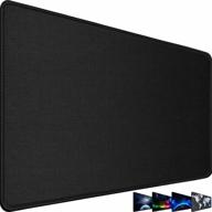 🖱️ enhanced mouse pad, 11.8"×9.8"×0.12" durable stitched edge, 30% extended mouse pads for wireless mouse, non-slip rubber base, waterproof coating, black mousepad for laptop, computer, office, home, space logo