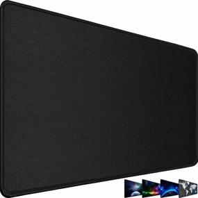 img 4 attached to 🖱️ Enhanced Mouse Pad, 11.8"×9.8"×0.12" Durable Stitched Edge, 30% Extended Mouse Pads for Wireless Mouse, Non-Slip Rubber Base, Waterproof Coating, Black Mousepad for Laptop, Computer, Office, Home, Space