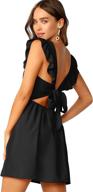 👗 romwe womens ruffle strap flare dress: elegant women's clothing for stylish dresses logo