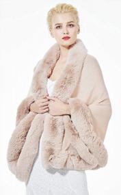 img 2 attached to Faux Fur Shawl Wrap Stole Shrug With Hook For Bridal Winter Weddings By BEAUTELICATE