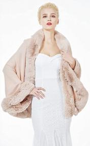 img 3 attached to Faux Fur Shawl Wrap Stole Shrug With Hook For Bridal Winter Weddings By BEAUTELICATE