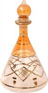 exquisite hand-blown egyptian perfume bottle - large decorative pyrex glass vial (5.75 inch/15 cm) logo