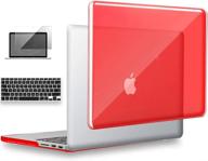 protect your macbook pro in style with ueswill's 3 in 1 hard shell case - red, for model a1398 (mid 2012/2013/2014/mid 2015) with keyboard cover and screen protector included! logo
