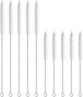 🧹 10-piece stainless steel straw cleaner brush set with extended handle for efficient straws, pipes, tubes, hummingbird feeders, water bottles, cups, filters cleaning logo