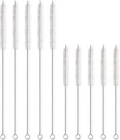 img 4 attached to 🧹 10-Piece Stainless Steel Straw Cleaner Brush Set with Extended Handle for Efficient Straws, Pipes, Tubes, Hummingbird Feeders, Water Bottles, Cups, Filters Cleaning